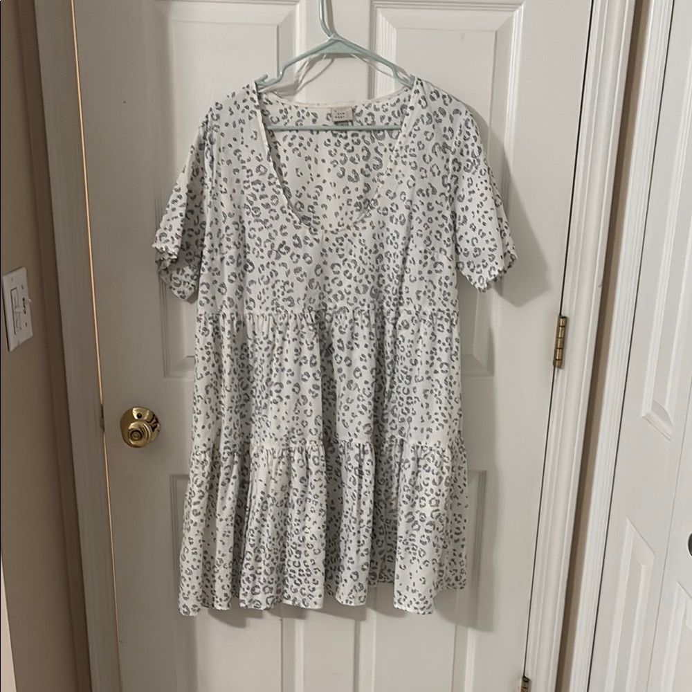 a new day White and Black Tiered Mini Sundress